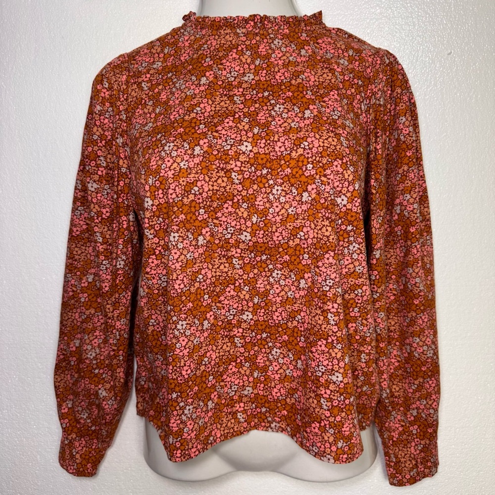 Universal Thread Micro Floral Peasant Blouse Long… - image 2